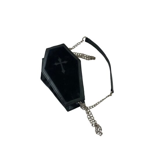 Spirit Halloween Handbags - Spirit Halloween Women's Goth Coffin Crossbody W/Red Velvet Lining - OS